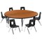 Flash Furniture 60" Circle Wave Oak Table Set-12" Stack Chairs XU-GRP-12CH-A60-HCIRC-OAK-T-P-GG - alternate 2